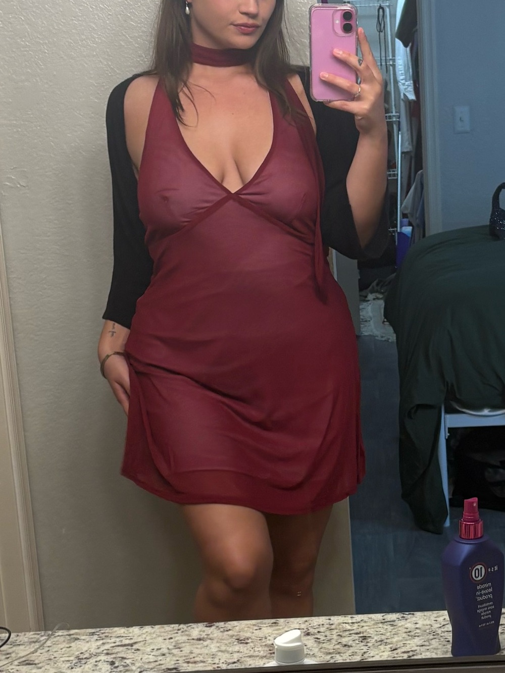 wild fable Burgundy Halter Midi Dress